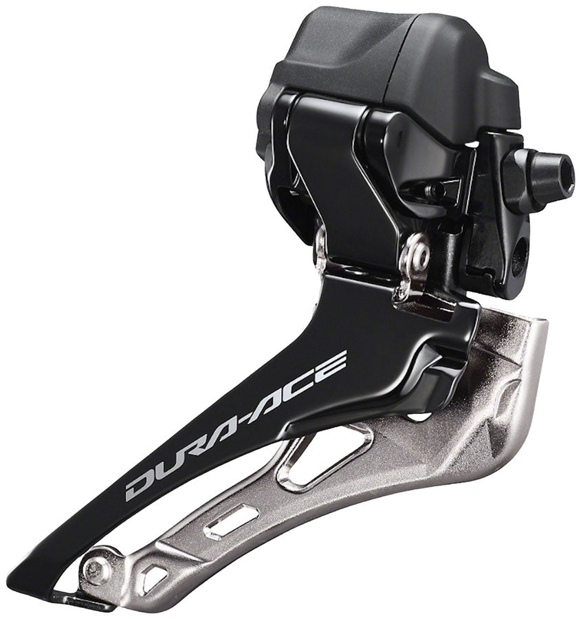 NEW Shimano Dura-Ace FD-R9250 Di2 Front Derailleur - 2x12-Speed, Braze-on, Down Swing, For 50-55t Max, Black/Silver - Around the Cycle