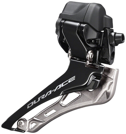 NEW Shimano Dura-Ace FD-R9250 Di2 Front Derailleur - 2x12-Speed, Braze-on, Down Swing, For 50-55t Max, Black/Silver - Around the Cycle
