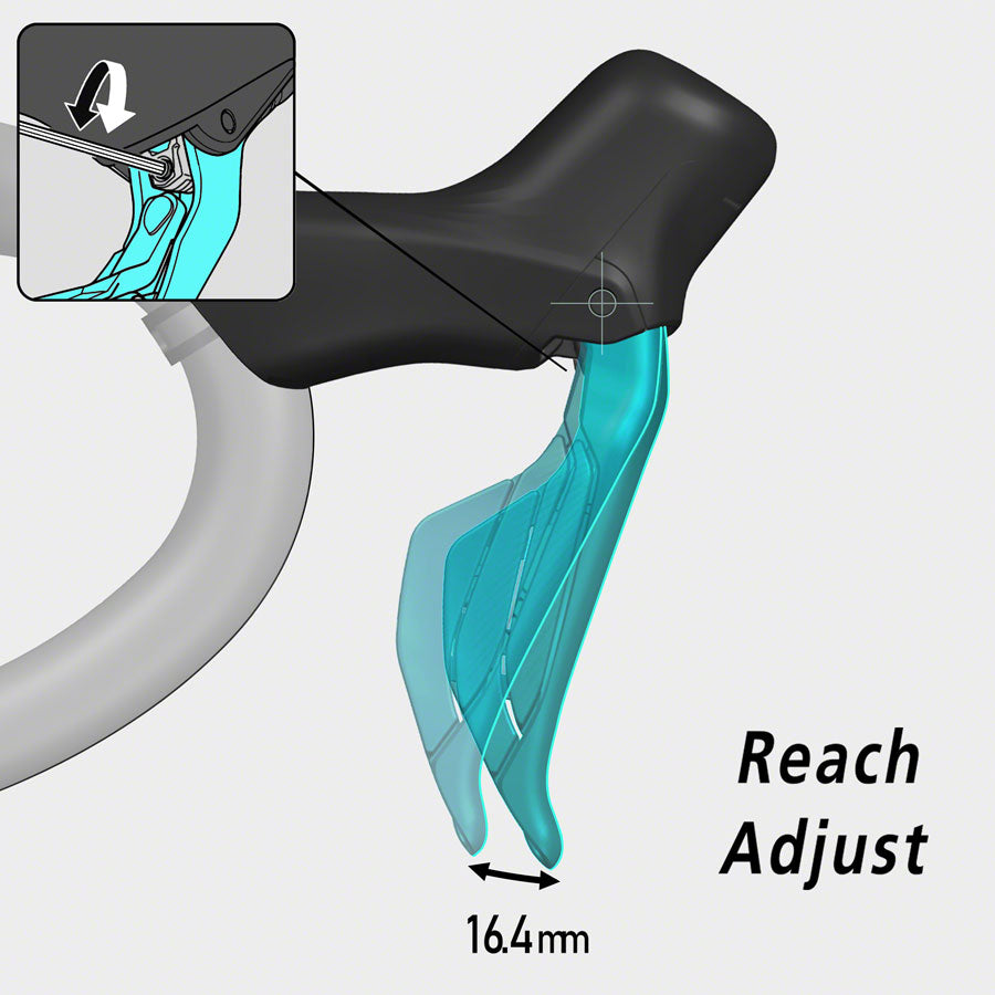 NEW Shimano 105 ST-R7170-LE Di2 Shift/Brake Lever with BR-R7170 Hydraulic Disc Brake Caliper - Front, 2x, Flat Mount with Fork Adaptor, Black