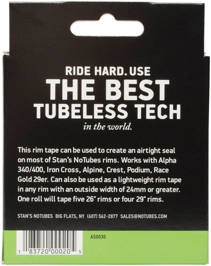 NEW Stan's NoTubes Rim Tape: 21mm x 10 yard roll