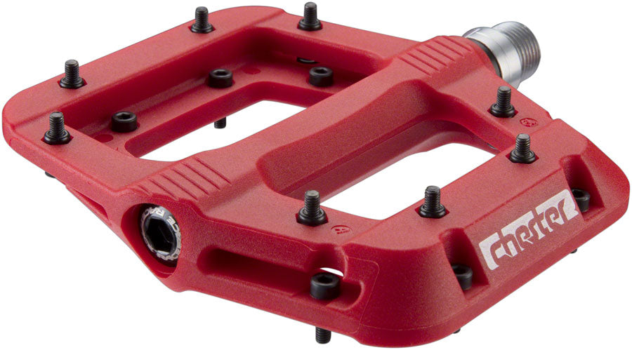 NEW Race Face, Chester, Platform Pedals, Body: Nylon, Spindle: Cr-Mo, 9/16'', Red, Pair