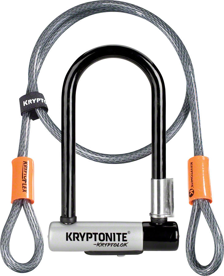 NEW Kryptonite KryptoLok U-Lock - 3.25 x 7", Keyed, Black, Includes 4' cable and bracket