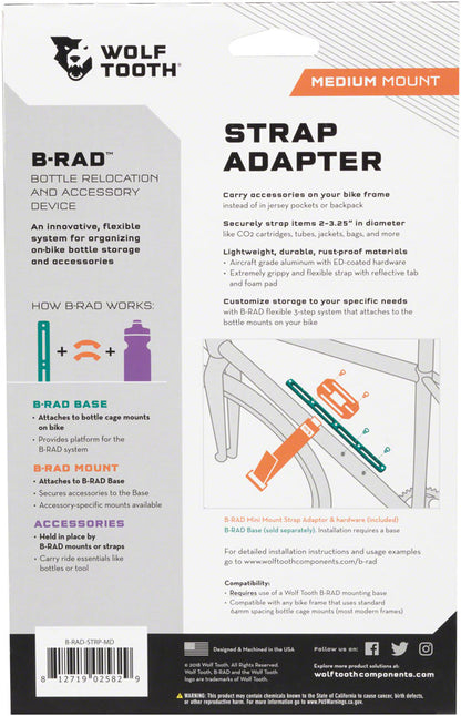 NEW Wolf Tooth B-RAD Accessory Strap Mount - Around the Cycle