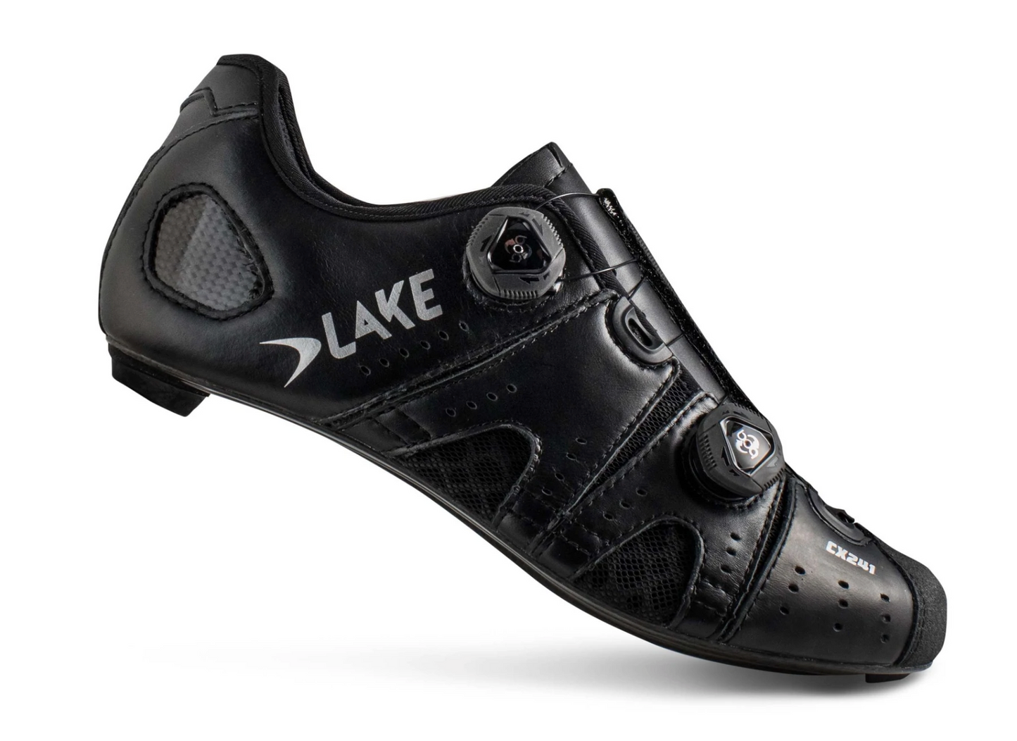 NEW Lake CX241 Road Cycling Shoe, Black/Silver, 44