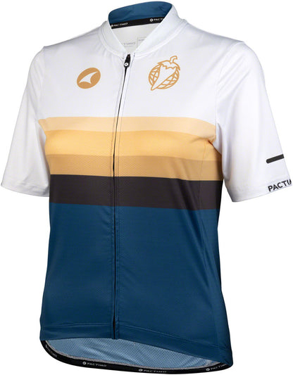 NEW Salsa Latitude Women's Jersey - White, Navy Blue, Black , w/ Stripes, Large - Around the Cycle