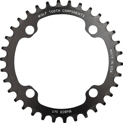NEW Wolf Tooth 104 BCD Chainring - 34t, 104 BCD, 4-Bolt, Drop-Stop, Black - Around the Cycle
