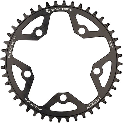 NEW Wolf Tooth 110 BCD Cyclocross and Road Chainring - 42t, 110 BCD, 5-Bolt, Drop-Stop, 10/11/12-Speed Eagle and Flattop Compatible, Black - Around the Cycle