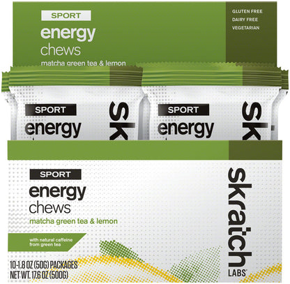 NEW Skratch Labs Sport Energy Chews: Matcha Green Tea and Lemon, Box of 10