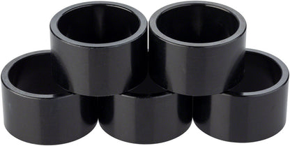 NEW Problem Solvers Headset Stack Spacer - 28.6, 20mm, Aluminum, Black, Bag of 5 - Around the Cycle