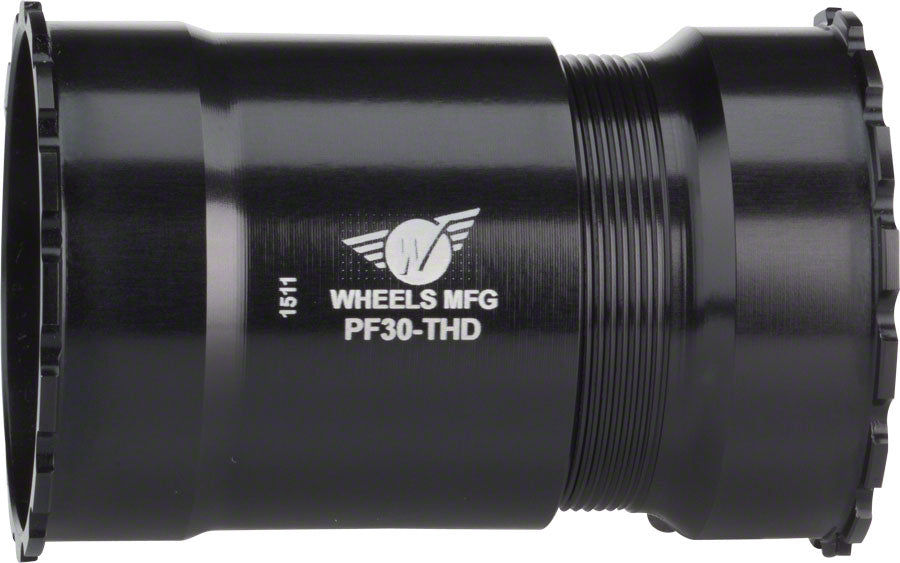 NEW Wheels Manufacturing PressFit 30 Bottom Bracket with Angular Contact Bearings: Threaded, Black