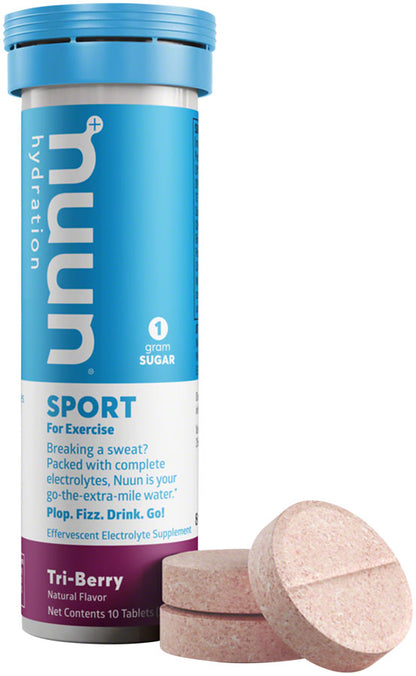 NEW Nuun Sport Hydration Tablets: Tri Berry Box of 8 Tubes