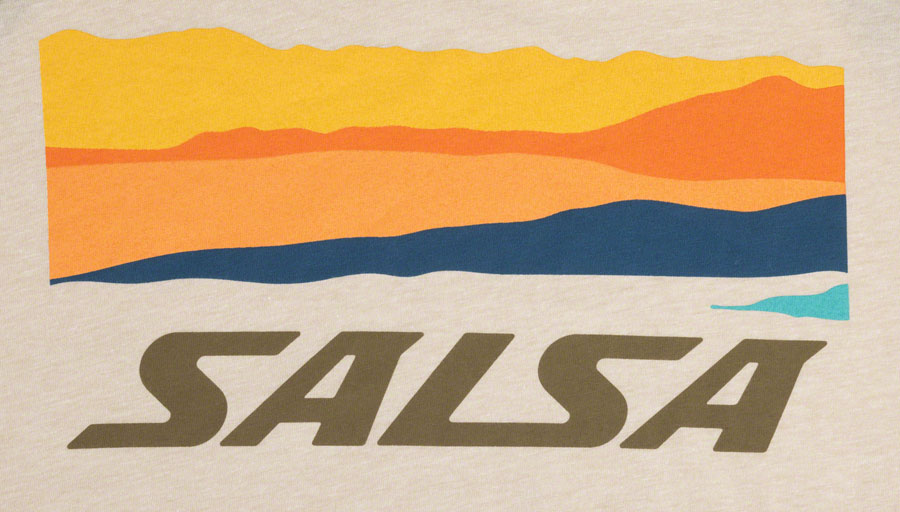 NEW Salsa Outback Unisex 3/4 Tee - Cream, Military Green, Small