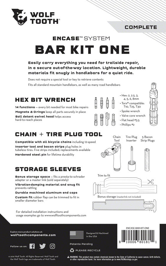 NEW Wolf Tooth EnCase System Bar Kit One