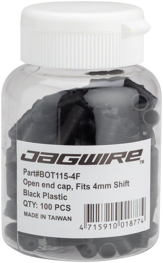 NEW Jagwire 4mm Open Nylon End Caps Bottle of 100, Black