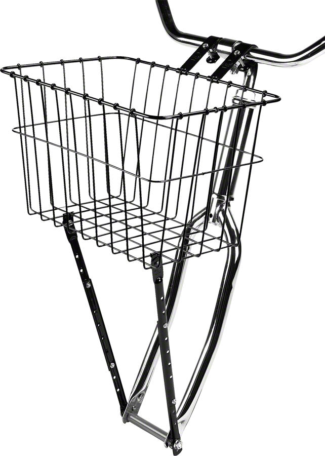 NEW Wald 198 Front Basket with Adjustable Leg: Gloss Black