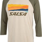 NEW Salsa Outback Unisex 3/4 Tee - Cream, Military Green, 2X-Large