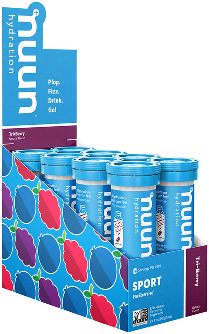 NEW Nuun Sport Hydration Tablets: Tri Berry Box of 8 Tubes