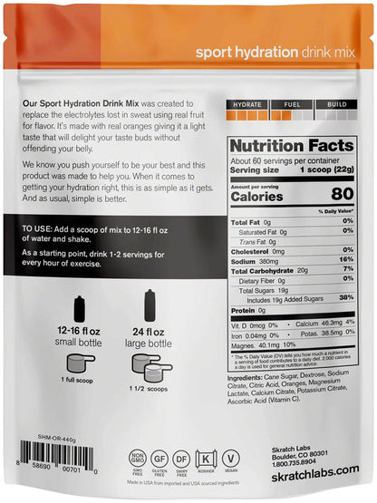 NEW Skratch Labs Sport Hydration Drink Mix: Orange, 60-Serving Resealable Pouch - Around the Cycle