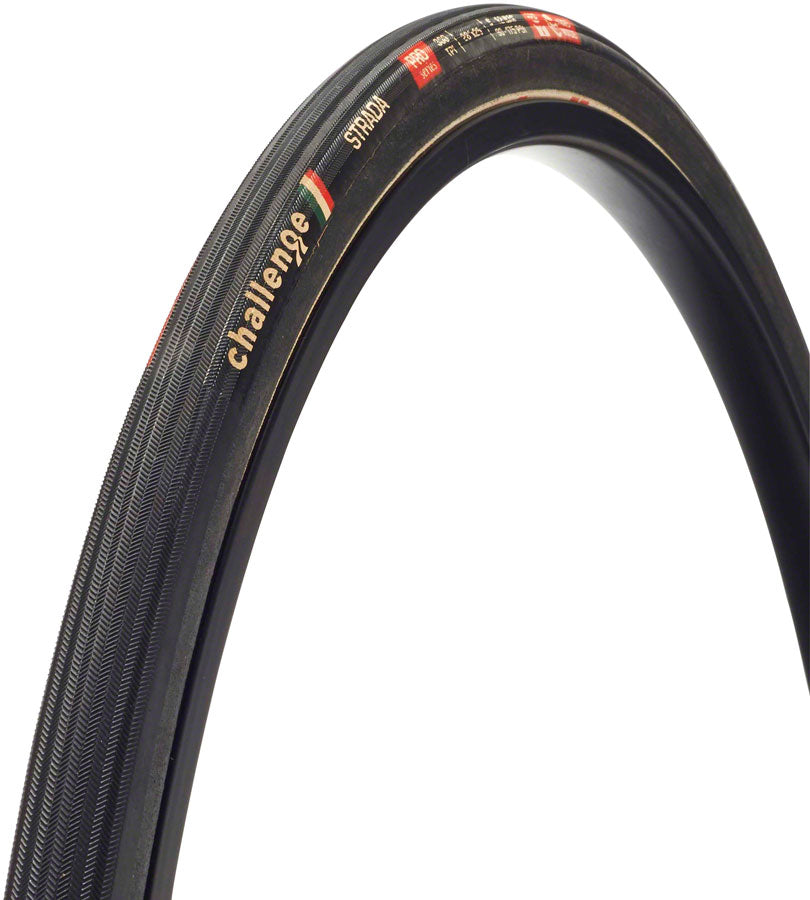NEW Challenge Strada Pro Tire - 700 x 25, Tubular, Black, Handmade