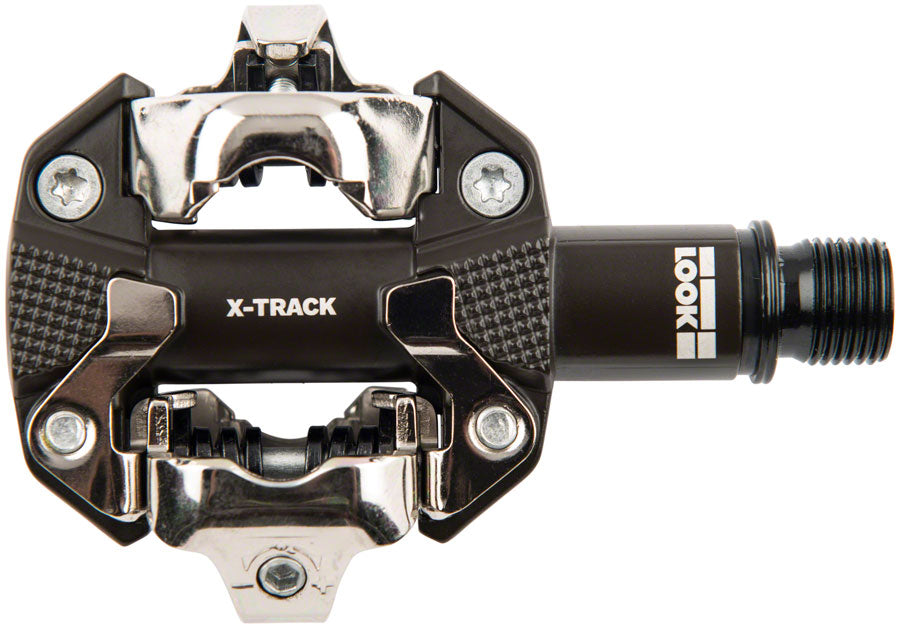 NEW LOOK X-TRACK Pedals - Dual Sided Clipless, Chromoly, 9/16", Gray