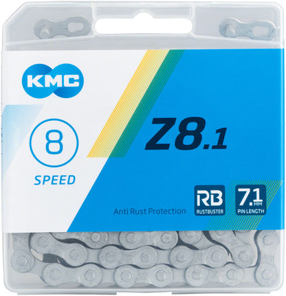 NEW KMC Z8.1 RB Rustbuster Chain - 8-Speed, 116 Links, Gray - Around the Cycle