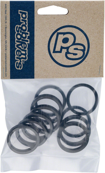 NEW Problem Solvers Headset Stack Spacer - 25.4, 5mm, Aluminum, Black, Bag of 10 - Around the Cycle