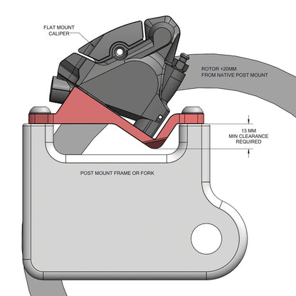 NEW Wolftooth Components Post to Flat Mount Brake Adapter +20mm