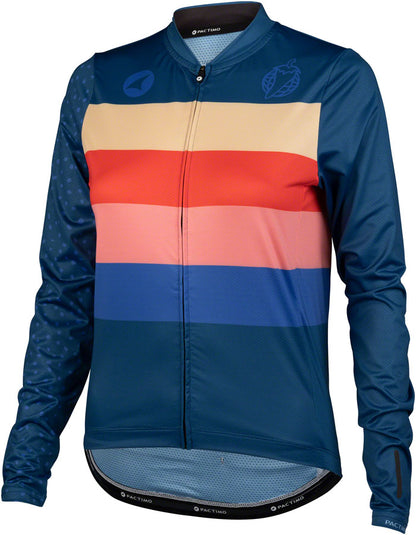 NEW Salsa Team Polytone Women's Long Sleeve Jersey - Dark Blue, w/ Stripes, Medium - Around the Cycle