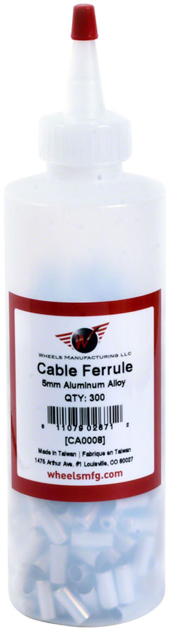 NEW Wheels Manufacturing Cable Housing Ferrule - Alloy, 5mm, Bottle of 300