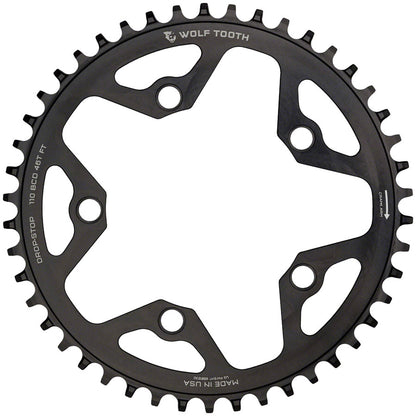 NEW Wolf Tooth 110 BCD Cyclocross and Road Chainring - 42t, 110 BCD, 5-Bolt, Drop-Stop, 10/11/12-Speed Eagle and Flattop Compatible, Black - Around the Cycle