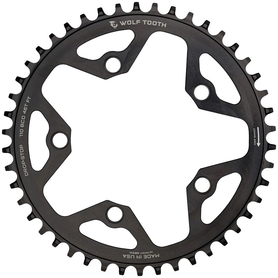 NEW Wolf Tooth 110 BCD Cyclocross and Road Chainring - 42t, 110 BCD, 5-Bolt, Drop-Stop, 10/11/12-Speed Eagle and Flattop Compatible, Black