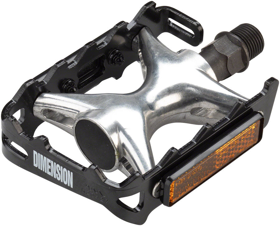 NEW Dimension Mountain Compe Pedals - Platform, Aluminum, 9/16", Black/Silver