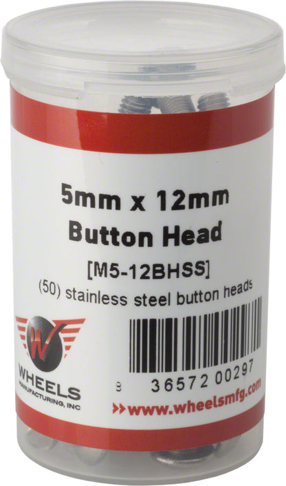 NEW Wheels Manufacturing M5 x 12MM Button Head Stainless Bottle/50 - Around the Cycle