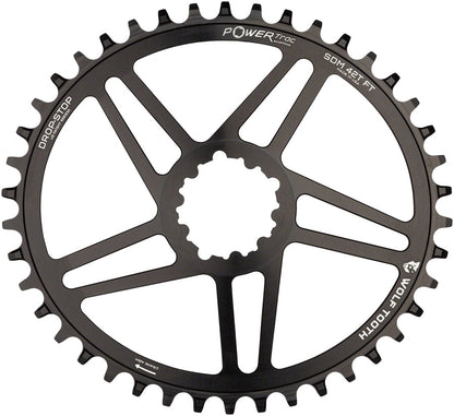 NEW Wolf Tooth Elliptical Direct Mount Chainring - 38t SRAM Direct Mount 6mm Offset Drop-Stop Flattop Compatible Black - Around the Cycle