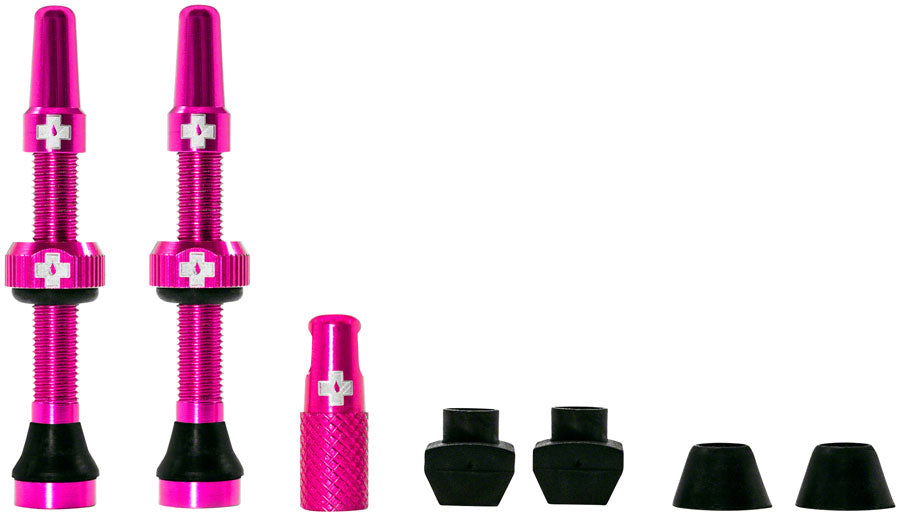 NEW Muc-Off Tubeless Valve Kit: Pink, fits Road and Mountain, 44mm, Pair