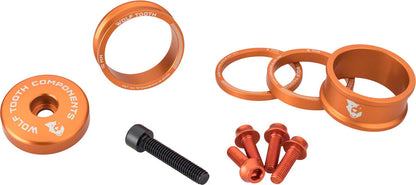 NEW Wolf Tooth BlingKit: Headset Spacer Kit 3 510 15mm Orange - Around the Cycle