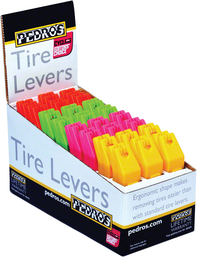NEW Pedro's Tire Levers 24x2 Pack 4 Color Tire Lever Counter Display Red Pink Green Yellow