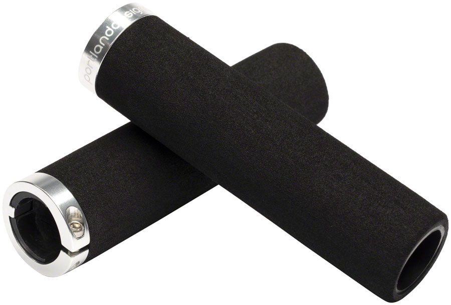 NEW Portland Design Works They're Lock-On Grips - Silver Lockring, Black - Around the Cycle