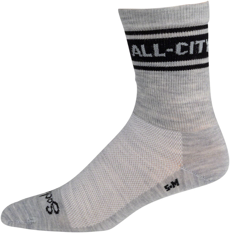 NEW All-City Classic Wool Sock - Grey, Black, Small/ Medium - Around the Cycle