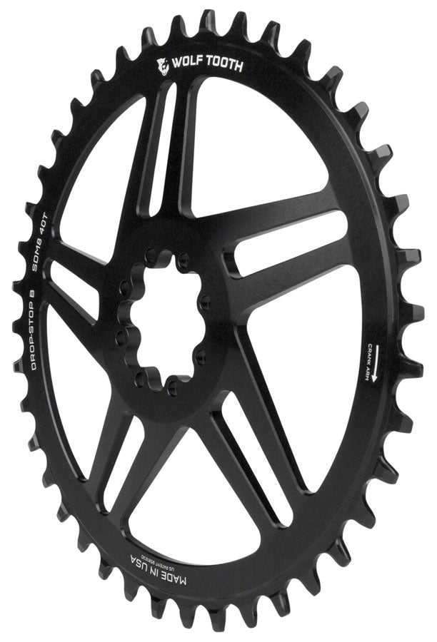 NEW Wolf Tooth Direct Mount Chainring - 44t, SRAM Direct Mount, Drop-Stop, For SRAM 8-Bolt Cranksets, 6mm Offset, Black - Around the Cycle