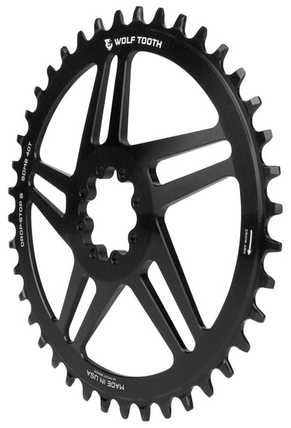 NEW Wolf Tooth Direct Mount Chainring - 44t, SRAM Direct Mount, Drop-Stop, For SRAM 8-Bolt Cranksets, 6mm Offset, Black - Around the Cycle