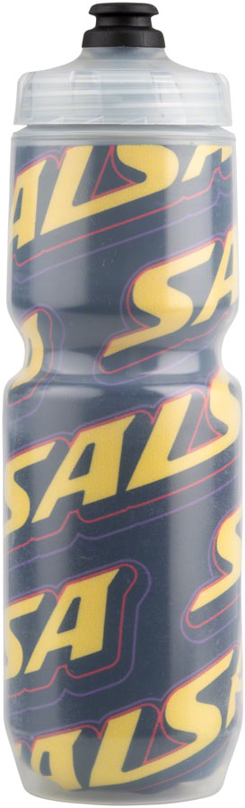 Salsa Cassidy Purist Insulated Water Bottle - Black Yellow Purple Red 23oz