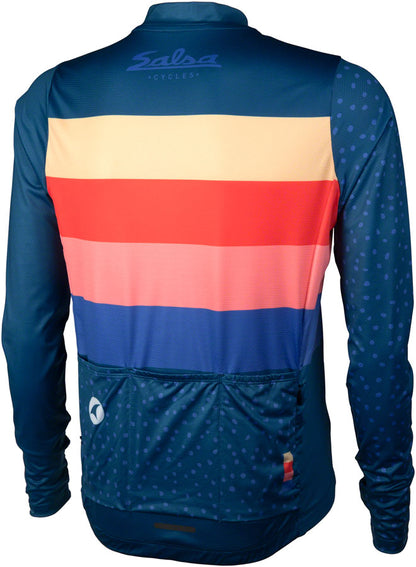 NEW Salsa Team Polytone Men's Long Sleeve Jersey - Dark Blue, w/ Stripes, Large - Around the Cycle