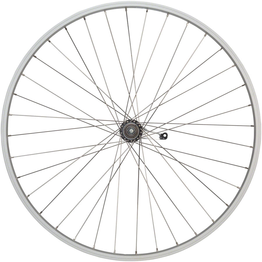 NEW Quality Wheels Value Single Wall Series Coaster Brake Rear Wheel - 700c, 3/8" x 124mm, Coaster Brake, 3 Prong Cog, Silver - Around the Cycle