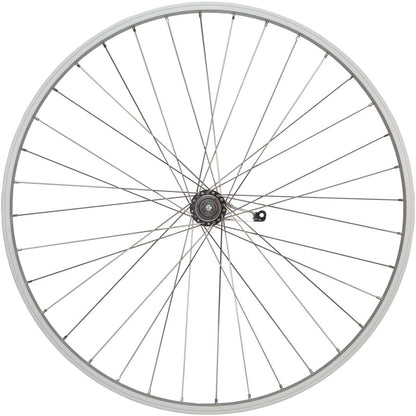 NEW Quality Wheels Value Single Wall Series Coaster Brake Rear Wheel - 700c, 3/8" x 124mm, Coaster Brake, 3 Prong Cog, Silver - Around the Cycle