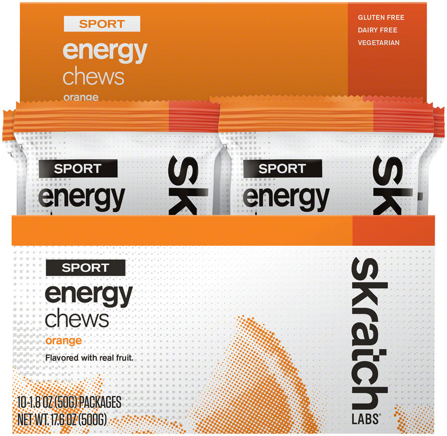 NEW Skratch Labs Sport Energy Chews: Orange, Box of 10