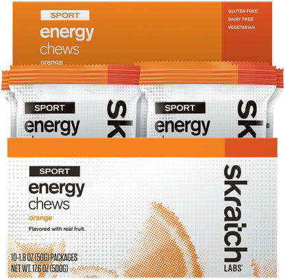 NEW Skratch Labs Sport Energy Chews: Orange, Box of 10