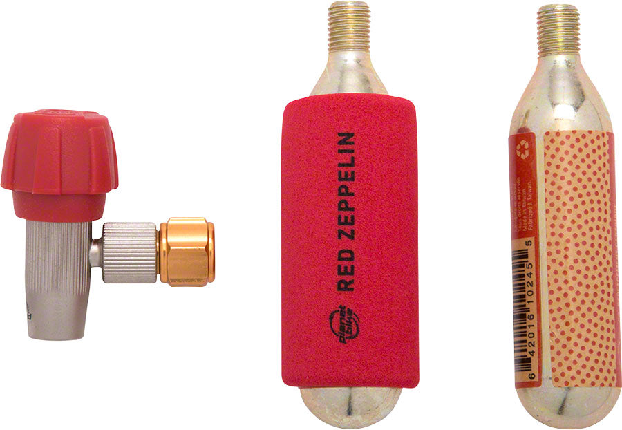 NEW Planet Bike Red Zeppelin Inflator: Includes Two Threaded 16g Cartridges and Sleeve