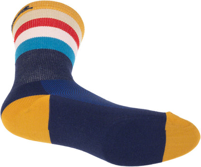 NEW Salsa Team Polytone Sock - 8 inch, Navy, w/ Stripes, Large/X-Large - Around the Cycle