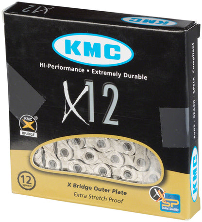 NEW KMC X12 Chain - 12-Speed, 126 Links, Silver - Around the Cycle